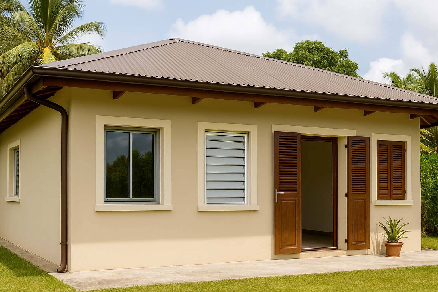Maison à Cayenne équipée de menuiseries adaptées au climat tropical