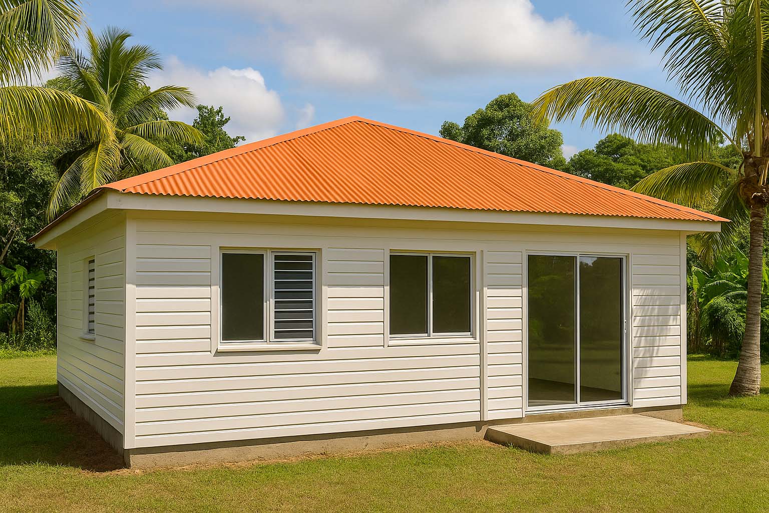 Maison équipée de menuiseries aluminium économiques à Cayenne